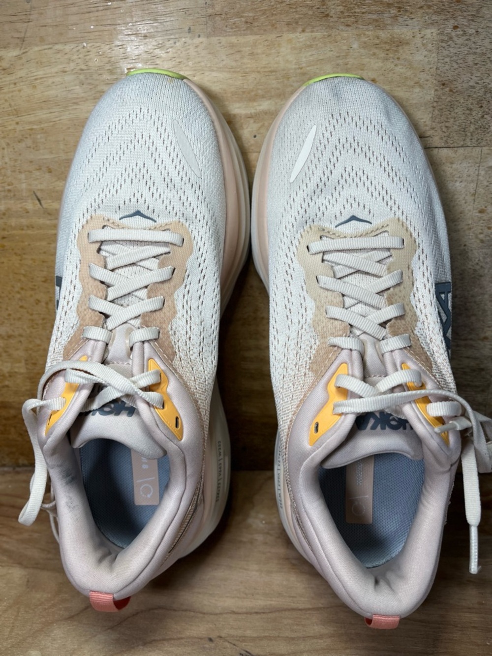 Hoka One One Bondi 8 Womens Size 9.5 Running Shoes Sneakers Cream Vanilla - Picture 7 of 12